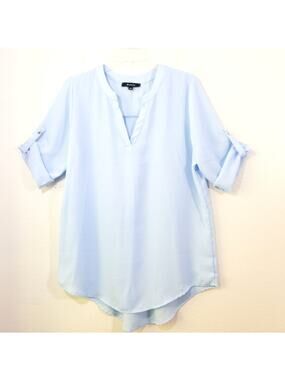 42 Pops chiffon oversized tab sleeve tunic top M